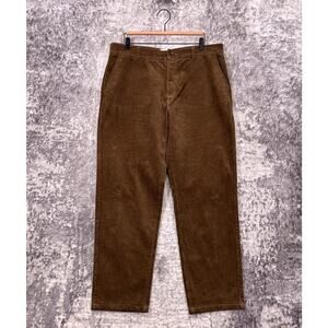 Les Deux Pants 33 x 30 Mens Kody Corduroy Relaxed Loose Fit Brown